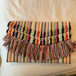 Stella & Dot Taj Multi Color Fringe Clutch Purse